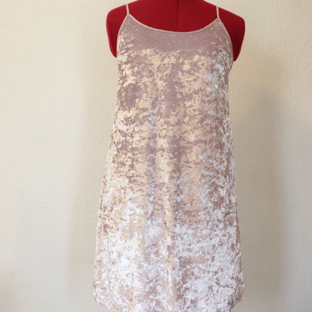 Victoria's Secret pink crushed velvet/velour slip